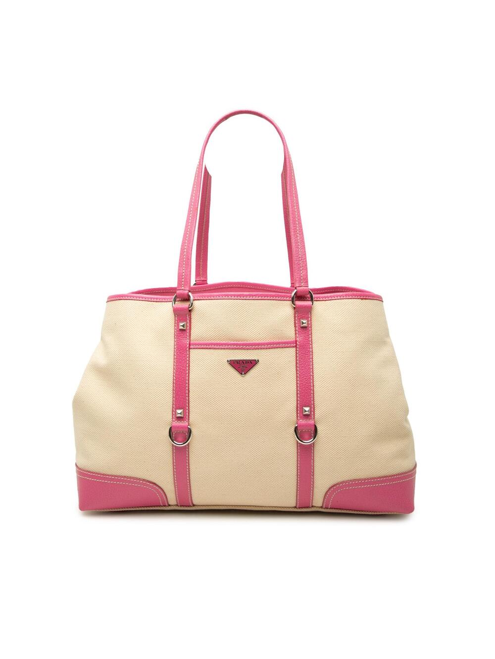 Prada Studded Leather Trimmed Canvas #345995P64B